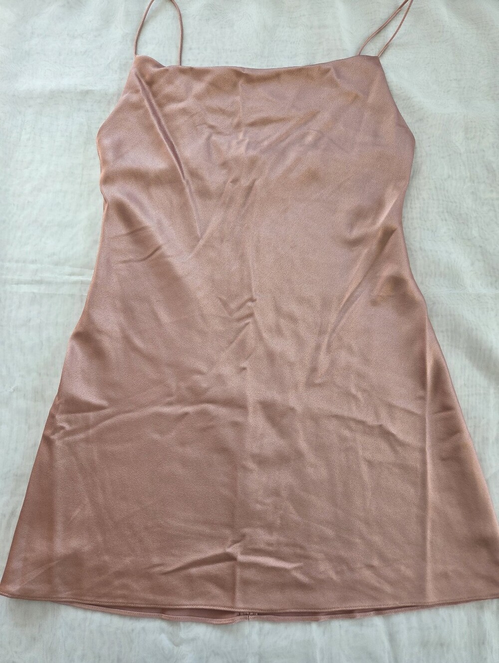 Alice + Olivia Blush Pink Satin Slip Mini Dress